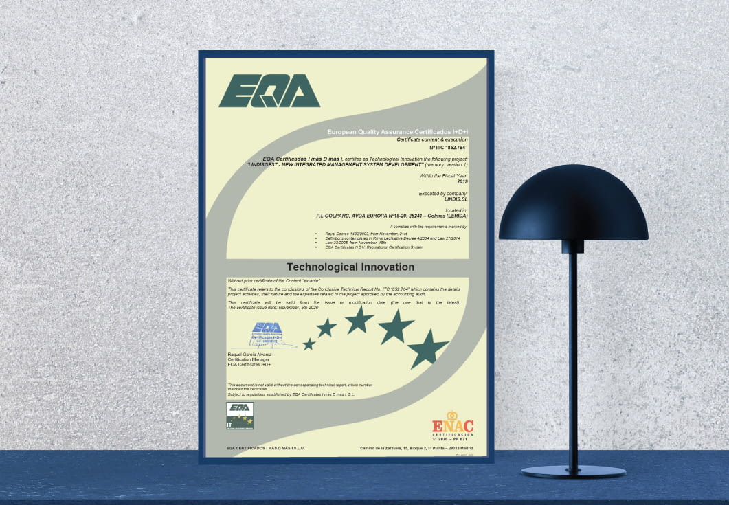 We have obtained the Technological Innovation certificate!